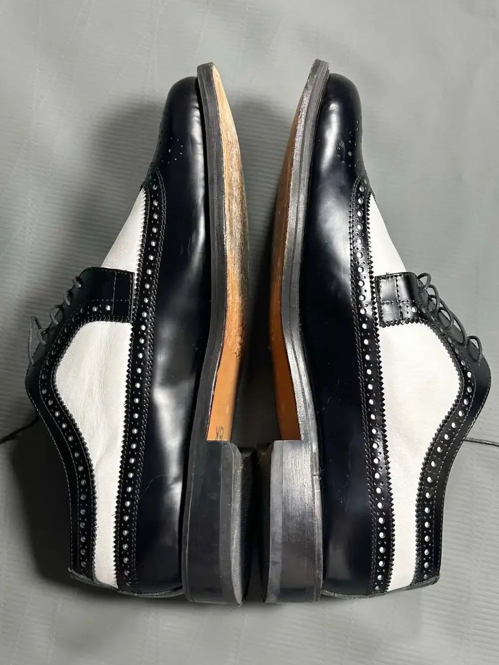 Brentano Men's Black and White Wingtip Spectator Brogue Dress Shoes